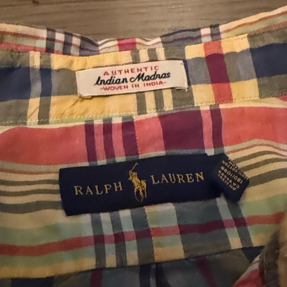 Ralph Lauren Men's Indian Madras Button Down Shirt Size 2XB Broad Chest Waist - Picture 5 of 8